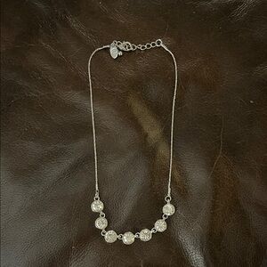 Elegant Silver Necklace with Crystal Accents